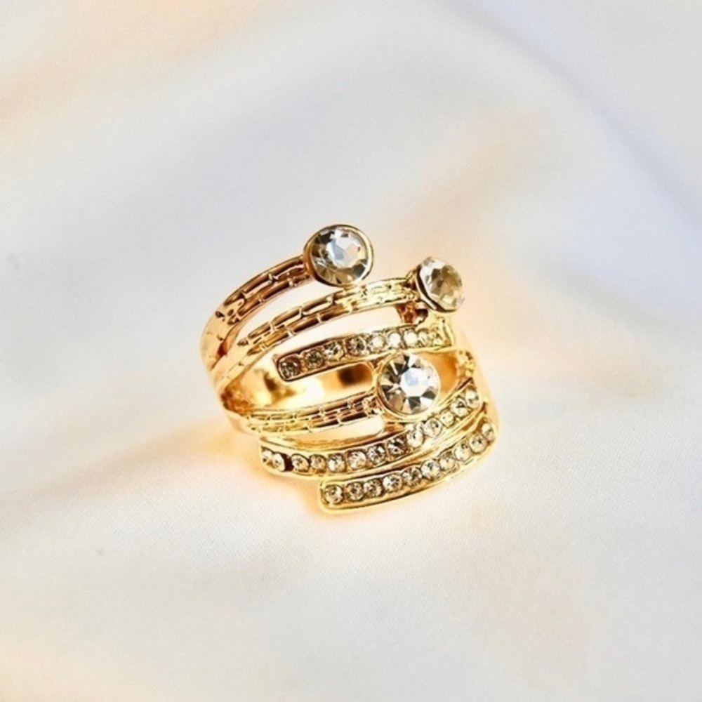 Layered Rhinestone Ring - Picture 2 of 3